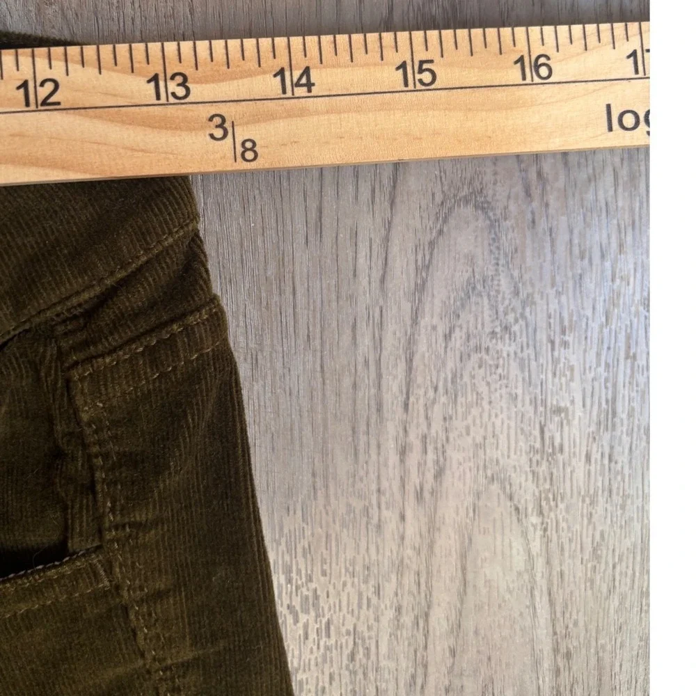 Madewell Skinny Corduroy Pants Olive Green Moss Fine Wale Size 26 x 32 Womens